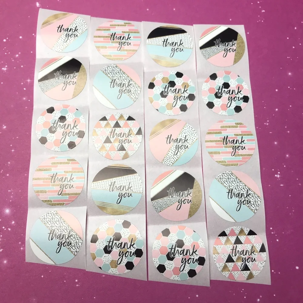 200 thank you stickers size 1” 8 sticker styles